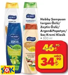 HOBBY ŞAMPUAN ISIRGAN ÖZLÜ/ ZEYTİN ÖZLÜ/ ARGAN&PAPATYA/ SAÇ KREMİ KLASİK 600 ML
